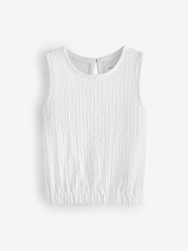 White Textured Vest (3-16yrs) - Image 1 of 3