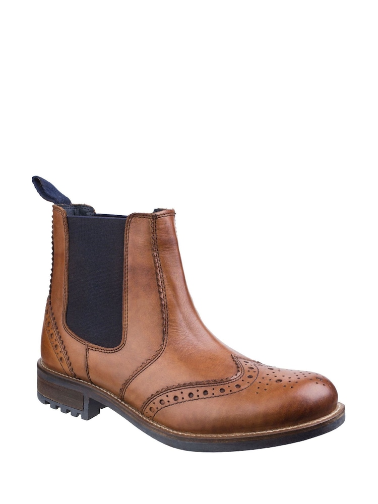 Cotswold Brown Cirencester Chelsea Brogue Boots - Image 2 of 4