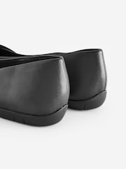 Black Forever Comfort Leather Twist Leather Ballerina Shoes - Image 5 of 9