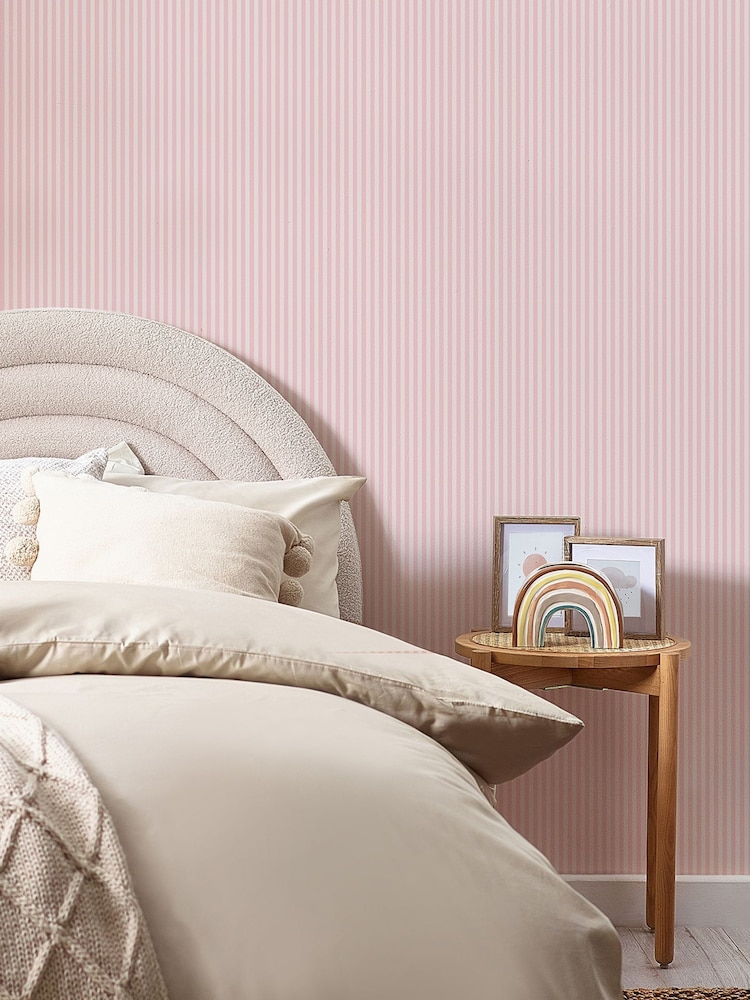 Pink Calm Stripe 10M Wallpaper - Image 1 of 5 Pink Calm Stripe 10M Wallpaper - Image 1 of 5