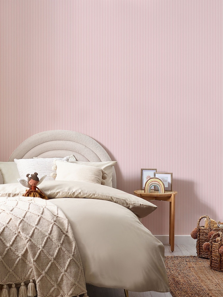 Pink Calm Stripe 10M Wallpaper - Image 2 of 5 Pink Calm Stripe 10M Wallpaper - Image 2 of 5