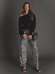 Threadbare Grey Wide Leg Sequin Wide Leg Trousers - Image 1 of 5