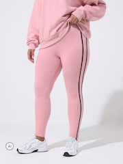 Yours Curve Pink Side Stripe Active Leggings - Image 1 of 7