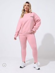 Yours Curve Pink Side Stripe Active Leggings - Image 2 of 7