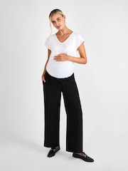JoJo Maman Bébé Black Wide Leg Maternity Trousers - Image 3 of 6