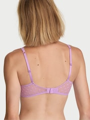 Victoria's Secret Candy Violet Purple Unlined Balcony Geo Dot Lace Bra - Image 2 of 2