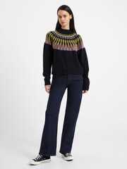French Connection Jolee Cotton Fairisle Pattern Jumper - Image 1 of 4