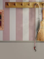 Joules Pink Harborough Stripe Wallpaper - Image 1 of 5
