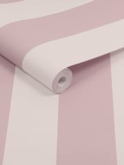 Joules Pink Harborough Stripe Wallpaper - Image 3 of 5