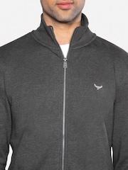 Threadbare Grey Zip Through Fleece Sweatshirt - Image 4 of 5