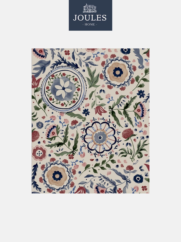 Joules White Festival Flowers Antique Wallpaper - Image 2 of 4 Joules White Festival Flowers Antique Wallpaper - Image 2 of 4