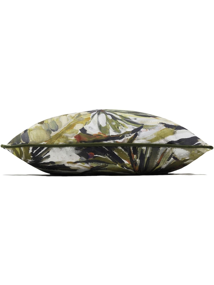 Prestigious Textiles Papaya Orange Palmyra Tropical Feather Filled 100% Cotton Cushion - Image 2 of 4