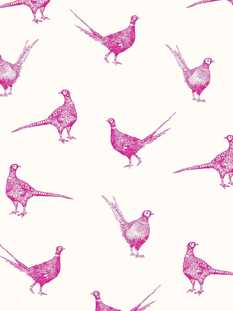 Joules Pink Flirty Pheasants Wallpaper - Image 2 of 5