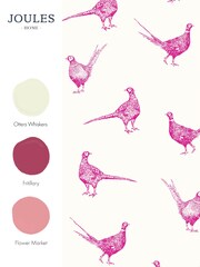 Joules Pink Flirty Pheasants Wallpaper - Image 4 of 5