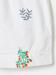 Joules Girls' Hopscotch White Woven Shorts - Image 4 of 5