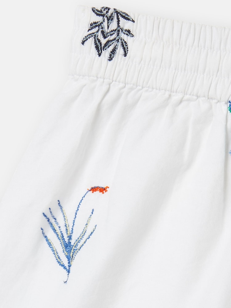 Joules Girls' Hopscotch White Woven Shorts - Image 5 of 5