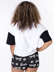 Vanilla Underground Ladies Barbie Print Licensing 100% Cotton Black Short Pyjamas - Image 2 of 4