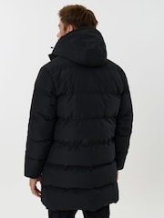 Saltwell Black Hooded Longline Puffer Jacket - Image 3 of 8