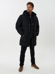 Saltwell Black Hooded Longline Puffer Jacket - Image 4 of 8