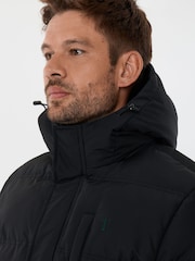 Saltwell Black Hooded Longline Puffer Jacket - Image 5 of 8