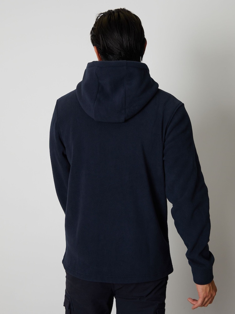 Threadbare Blue Micro Fleece Zip Through Hooded Jacket - Image 2 of 4