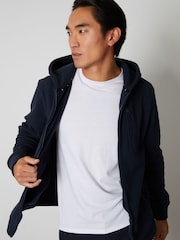 Threadbare Blue Micro Fleece Zip Through Hooded Jacket - Image 3 of 4