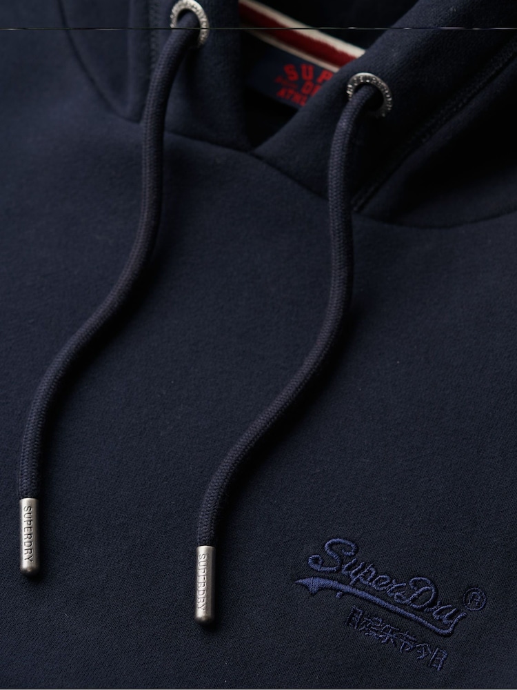 Superdry Navy Blue Essential Slim Fit Logo Hoodie - Image 6 of 6