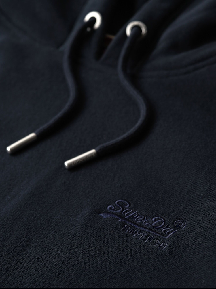 Superdry Navy Blue Essential Slim Fit Logo Hoodie - Image 9 of 9 Superdry Navy Blue Essential Slim Fit Logo Hoodie - Image 9 of 9