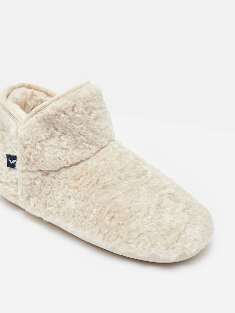 Joules Cabin Luxe Oatmeal Faux Fur Slipper Boots - Image 2 of 7