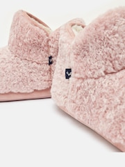 Joules Cabin Luxe Pink Faux Fur Slipper Boots - Image 7 of 7