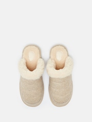 Joules Lazydays Oatmeal Fleece Lined Slippers - Image 3 of 6