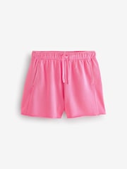 Fluro Pink Raw Edge Washed Jersey Shorts - Image 5 of 6
