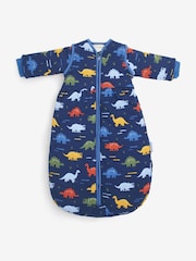 JoJo Maman Bébé Navy Dino 3.5 Tog Baby Sleeping Bag - Image 3 of 5