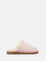 Joules Lazydays Pink Fleece Lined Slippers - Image 1 of 6