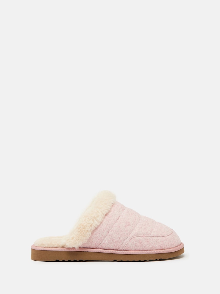 Joules Lazydays Pink Fleece Lined Slippers - Image 1 of 6
