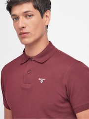Barbour® Burgundy Red 100% Cotton Classic Polo Shirt - Image 6 of 9