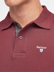 Barbour® Burgundy Red 100% Cotton Classic Polo Shirt - Image 7 of 9