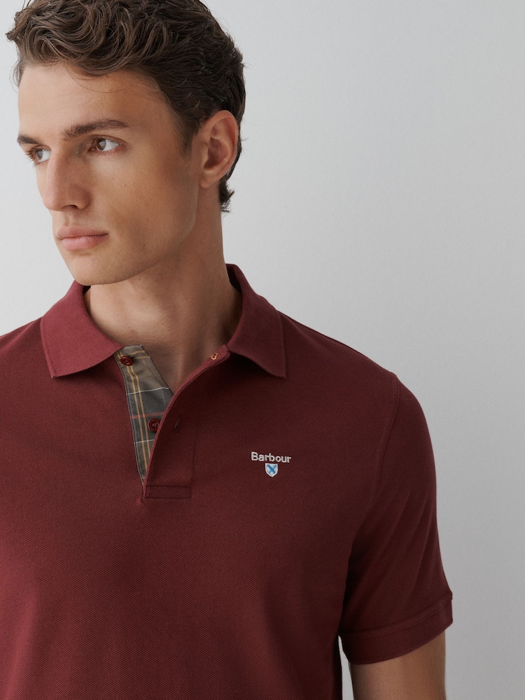 Barbour® Burgundy Red Short Sleeve Classic Polo Shirt - Image 7 of 7 Barbour® Burgundy Red Short Sleeve Classic Polo Shirt - Image 7 of 7