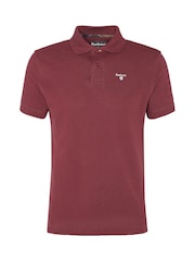 Barbour® Burgundy Red 100% Cotton Classic Polo Shirt - Image 8 of 9