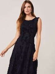 Phase Eight Blue Penelope Tapework Lace Fit And Flare Dress - Image 1 of 6