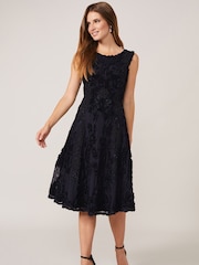 Phase Eight Blue Penelope Tapework Lace Fit And Flare Dress - Image 3 of 6