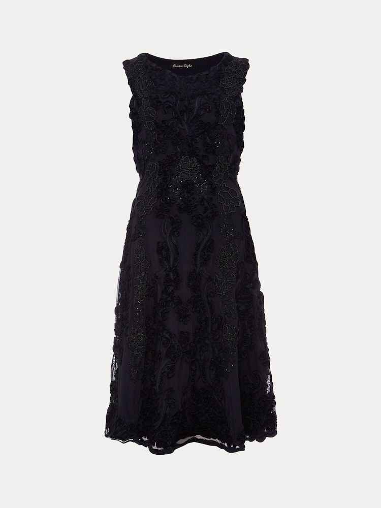 Phase Eight Blue Penelope Tapework Lace Fit And Flare Dress - Image 6 of 6