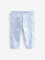 Pink/Blue/Pretty Ditsy Floral Print Cropped Leggings 4 Pack (3-16yrs) - Image 3 of 7