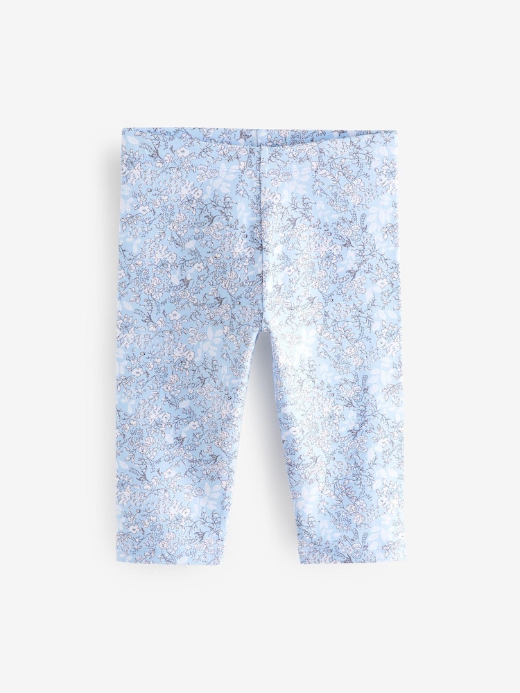 Pink/Blue/Pretty Ditsy Floral Print Cropped Leggings 4 Pack (3-16yrs) - Image 3 of 7