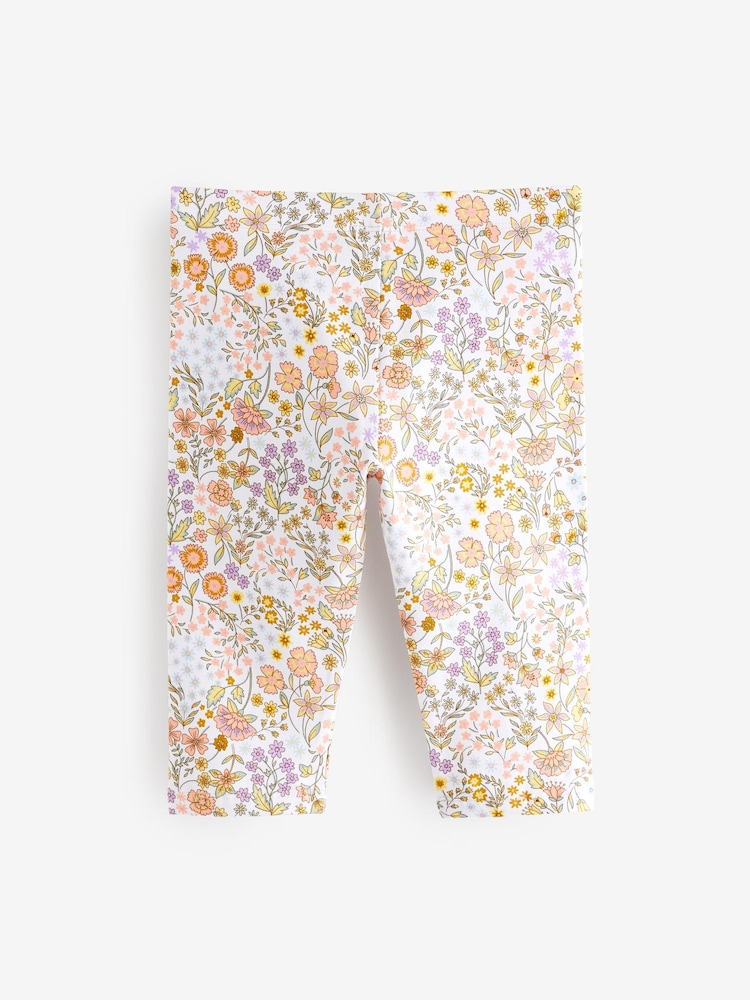 Pink/Blue/Pretty Ditsy Floral Print Cropped Leggings 4 Pack (3-16yrs) - Image 6 of 7