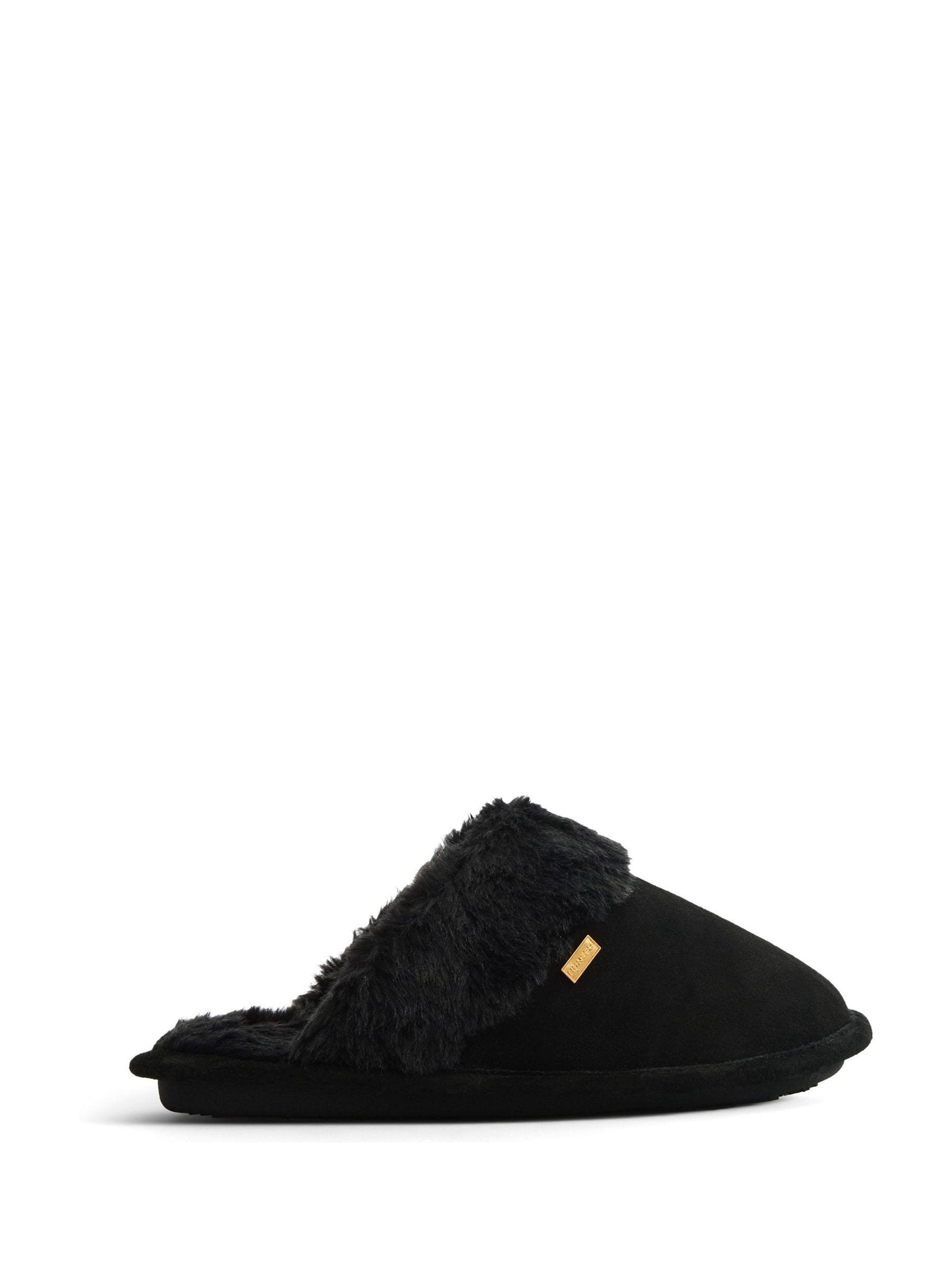 Hunter Women's Black Mule Slippers