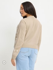 Yours Curve Brown Limited Swan Knitted Cardigan - Image 3 of 6