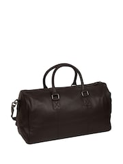 Cultured London Brown Club Leather Holdall - Image 4 of 6