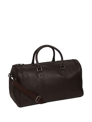 Cultured London Brown Club Leather Holdall - Image 5 of 6