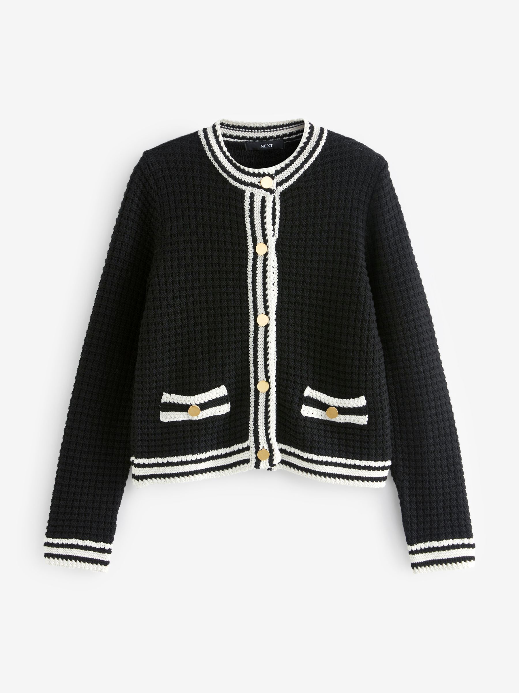 Buy Black Smart Button Up Knitted Cardigan from Next Luxembourg